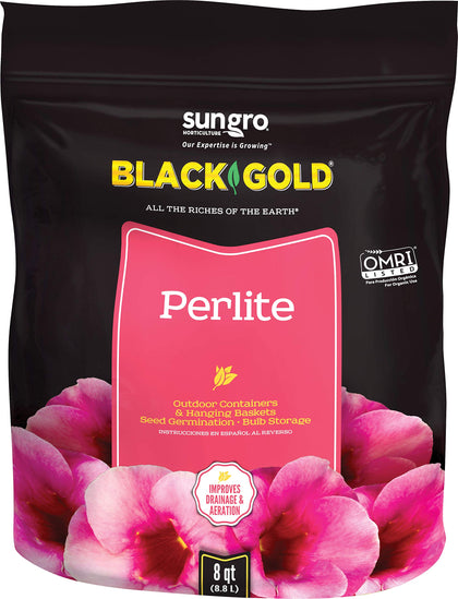 SUN GRO Perlite 8-Quart bag enhances soil aeration and drainage for seedlings