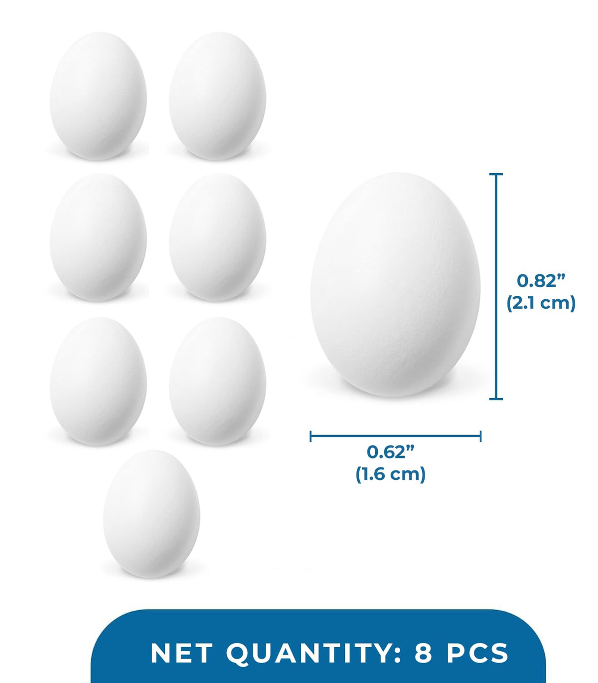 SunGrow eggs sized 0.82 by 0.62 inches for easy handling.