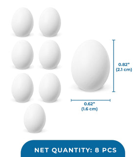 SunGrow eggs sized 0.82 by 0.62 inches for easy handling.