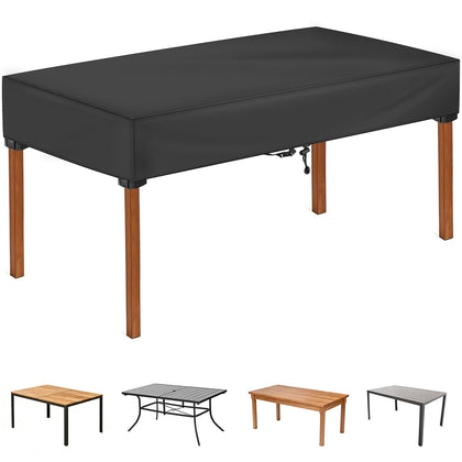 SUNICO rectangular table cover waterproof protection for outdoor tables, fits up to 84 by 44 inches