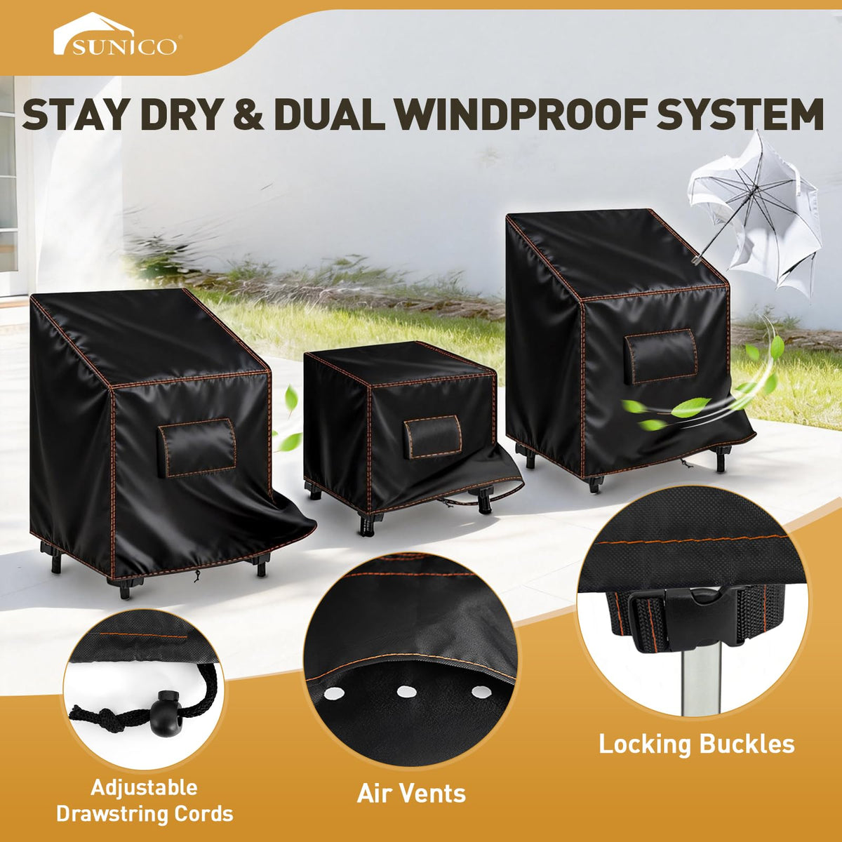 SUNICO interior UV coating provides UPF 50+ protection against sun fading.
