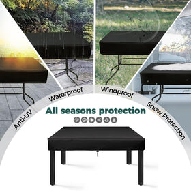 SUNICO weather-ready patio table cover suitable for rain or shine