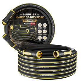 Sunifier hybrid rubber hose 25ft in black delivering reliable garden watering