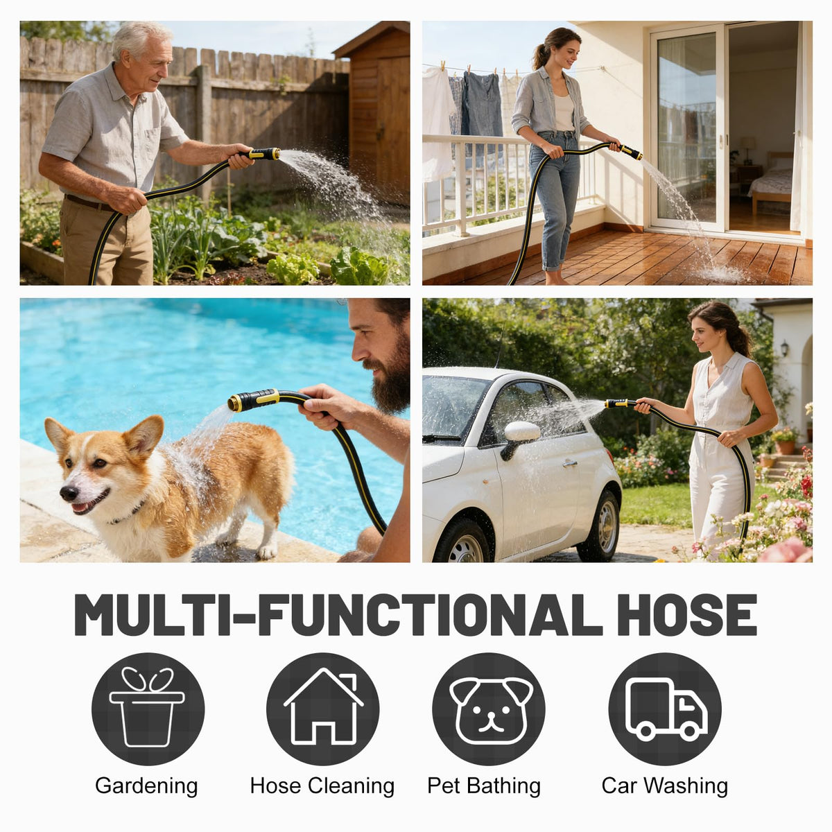 Sunifier water-safe material suitable for watering plants and outdoor chores