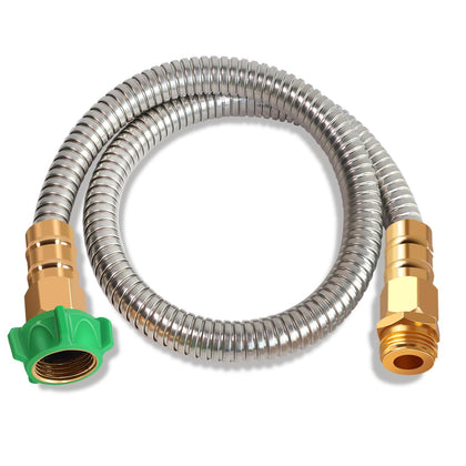 Sunifier metal short garden hose 2ft angled view highlights compact, durable design.