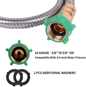 Sunifier metal short garden hose 2ft flexible steel outer demonstrates kink resistance.