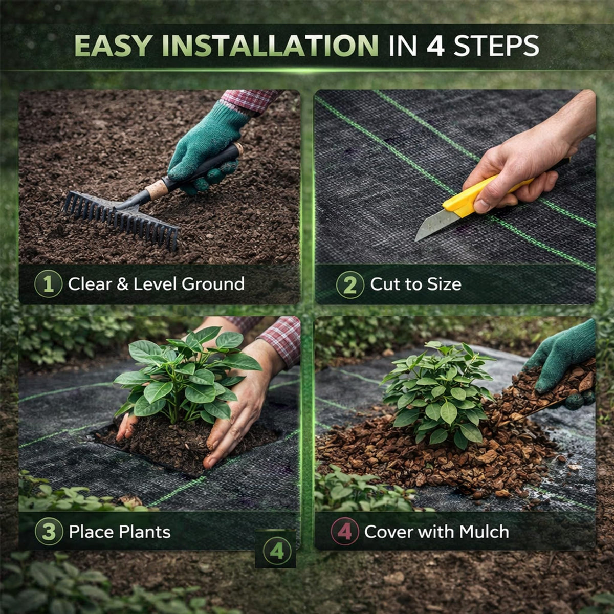 Sunifier weed barrier for vegetable gardens to reduce weeds and conserve soil