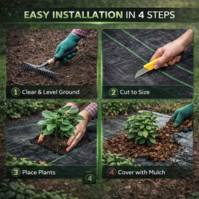Sunifier weed barrier for vegetable gardens to reduce weeds and conserve soil
