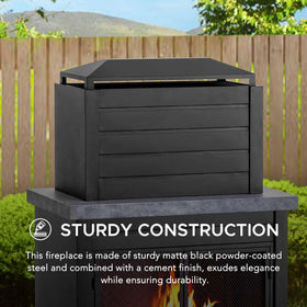 Sunjoy fireplace mesh doors with locking latch add safety while refueling