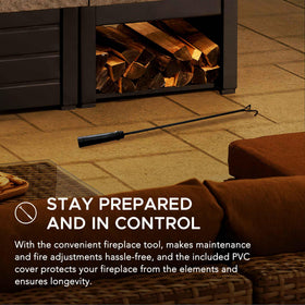 Sunjoy fireplace tool set assists with maintenance and fire adjustments