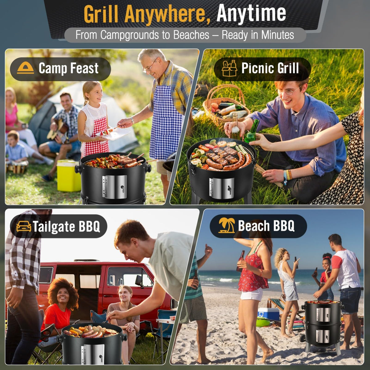 SUNLIFER portable design fits in a car trunk for camping