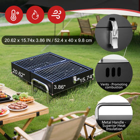 SUNLIFER table-top grill showing 135 sq.in grilling zone and 135 sq.in frying zone.