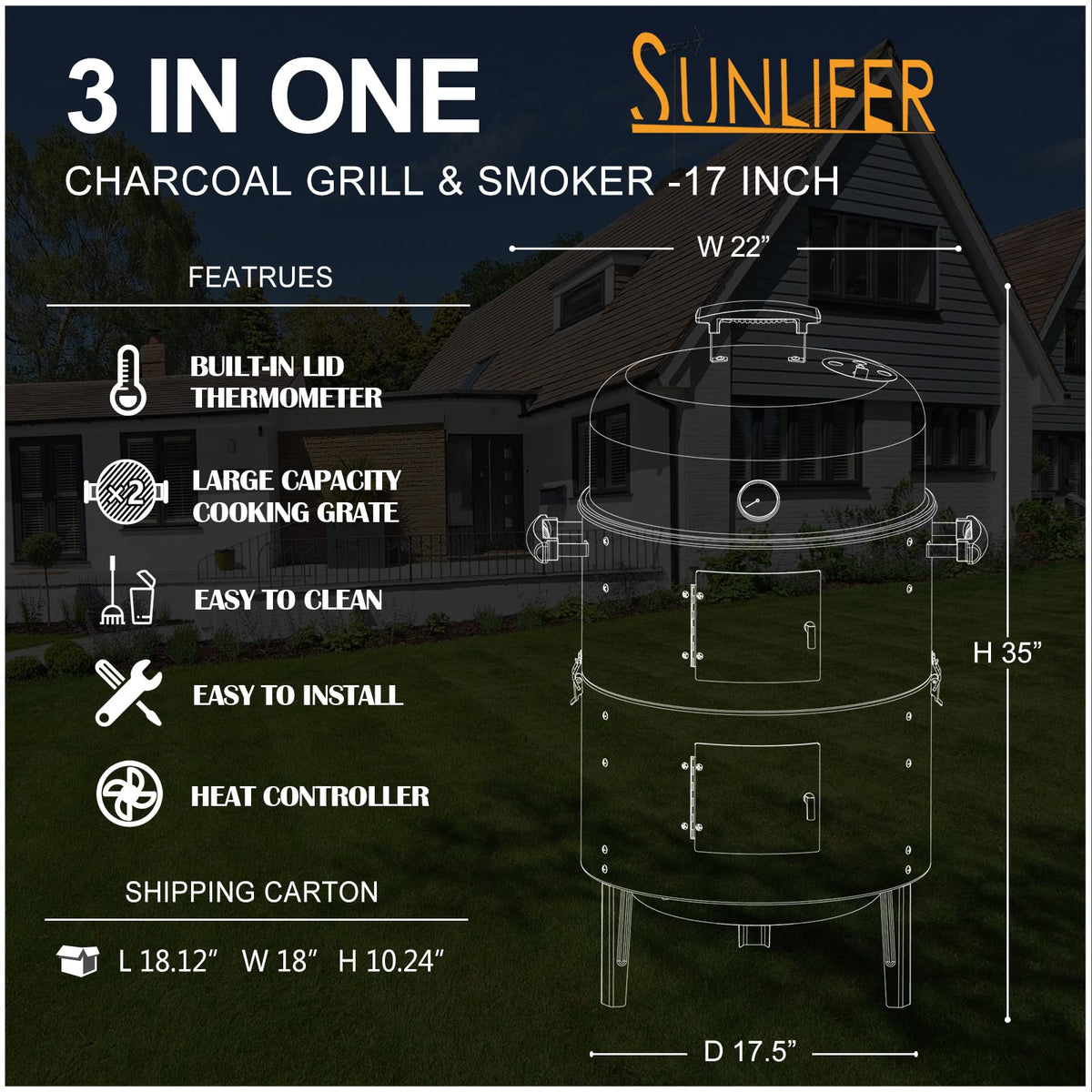 SUNLIFER top vent and built-in thermometer enable precise airflow control.