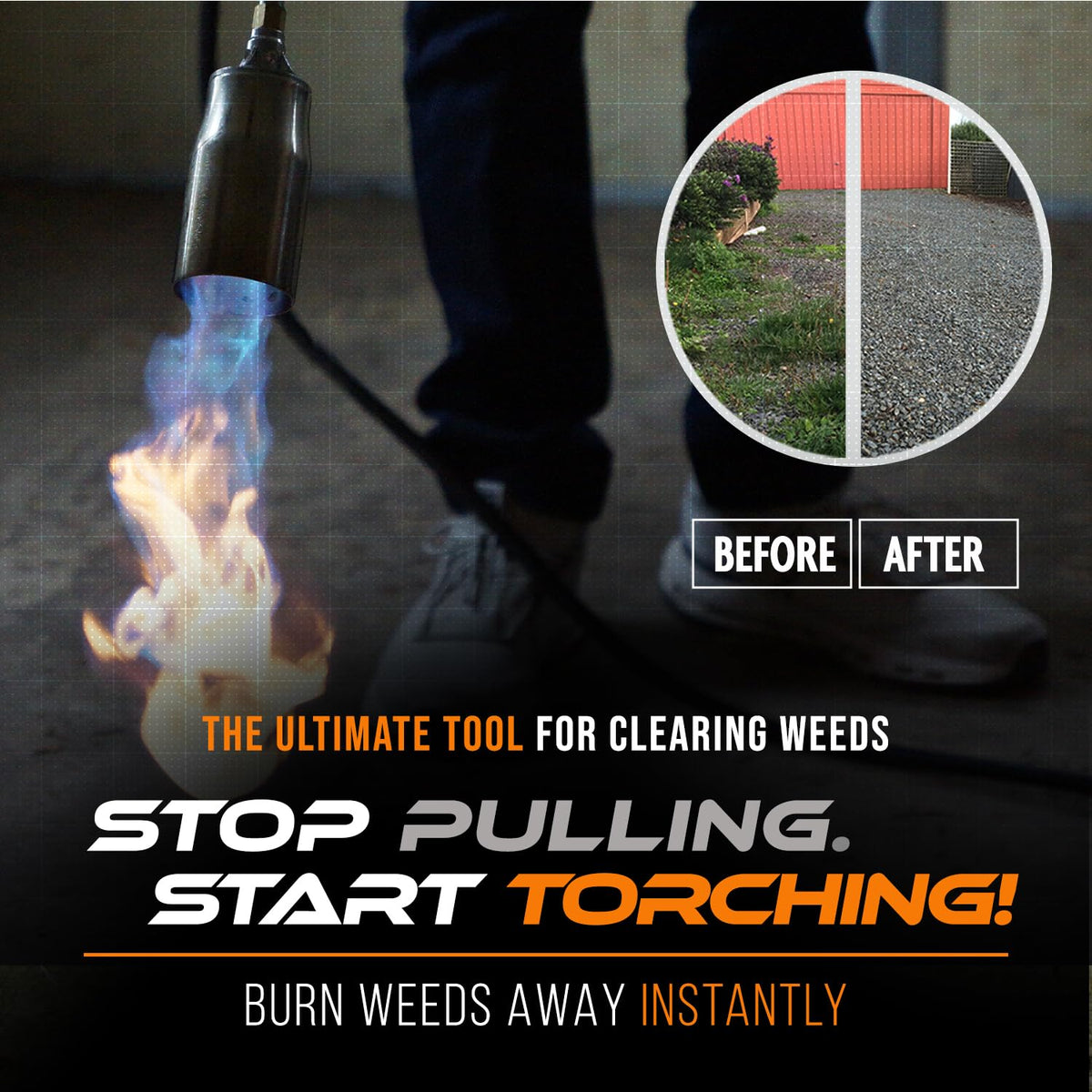 Sunlight Charcoal propane torch with hose enables precise, high‑heat work from a distance.