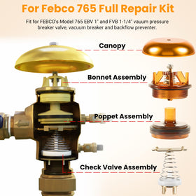 Sunluway Febco 765-1 check valve assembly with springs and retainers for durability.