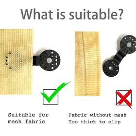 SUNNE shade clips installation on net demonstrates easy clipping and rope threading.