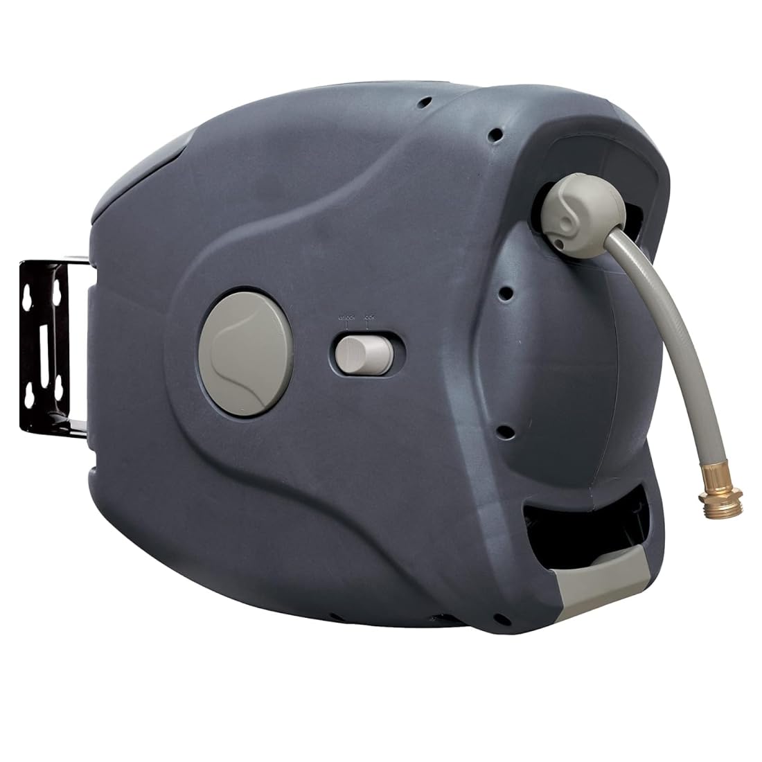 Sunneday 100ft retractable hose reel with wall mount and smooth slow rewind.