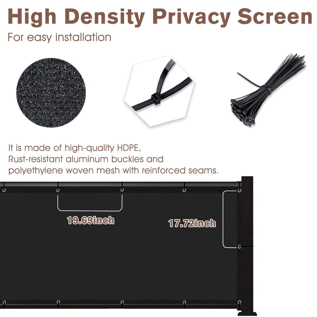 Sunny Guard kit showing zip ties for quick installation