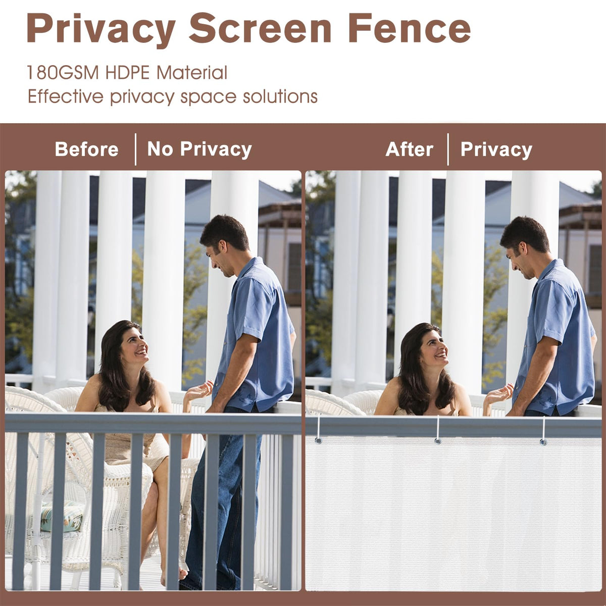 Sunny Guard HDPE material banner shows breathable texture for comfort