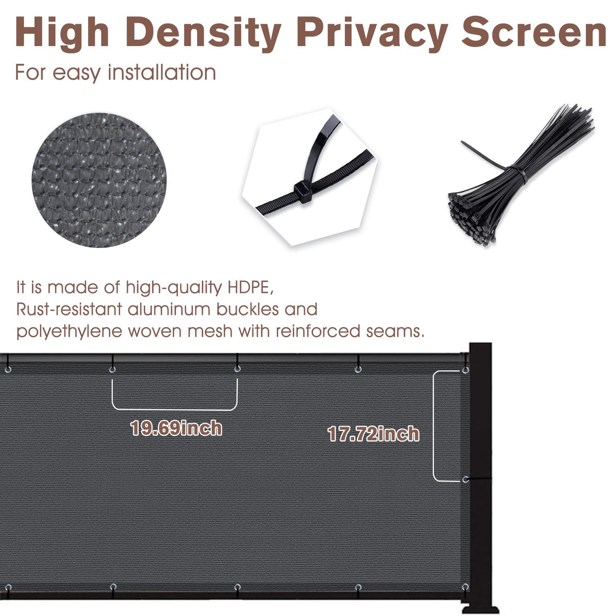 Sunny Guard HDPE material close-up emphasizes safe, breathable fabric.