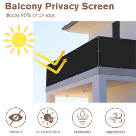 Sunny Guard privacy screen reinforced edges with grommets resist tearing in outdoor settings.