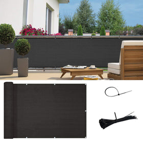 Sunny Guard privacy screen visually blocks neighbors while letting breeze flow.