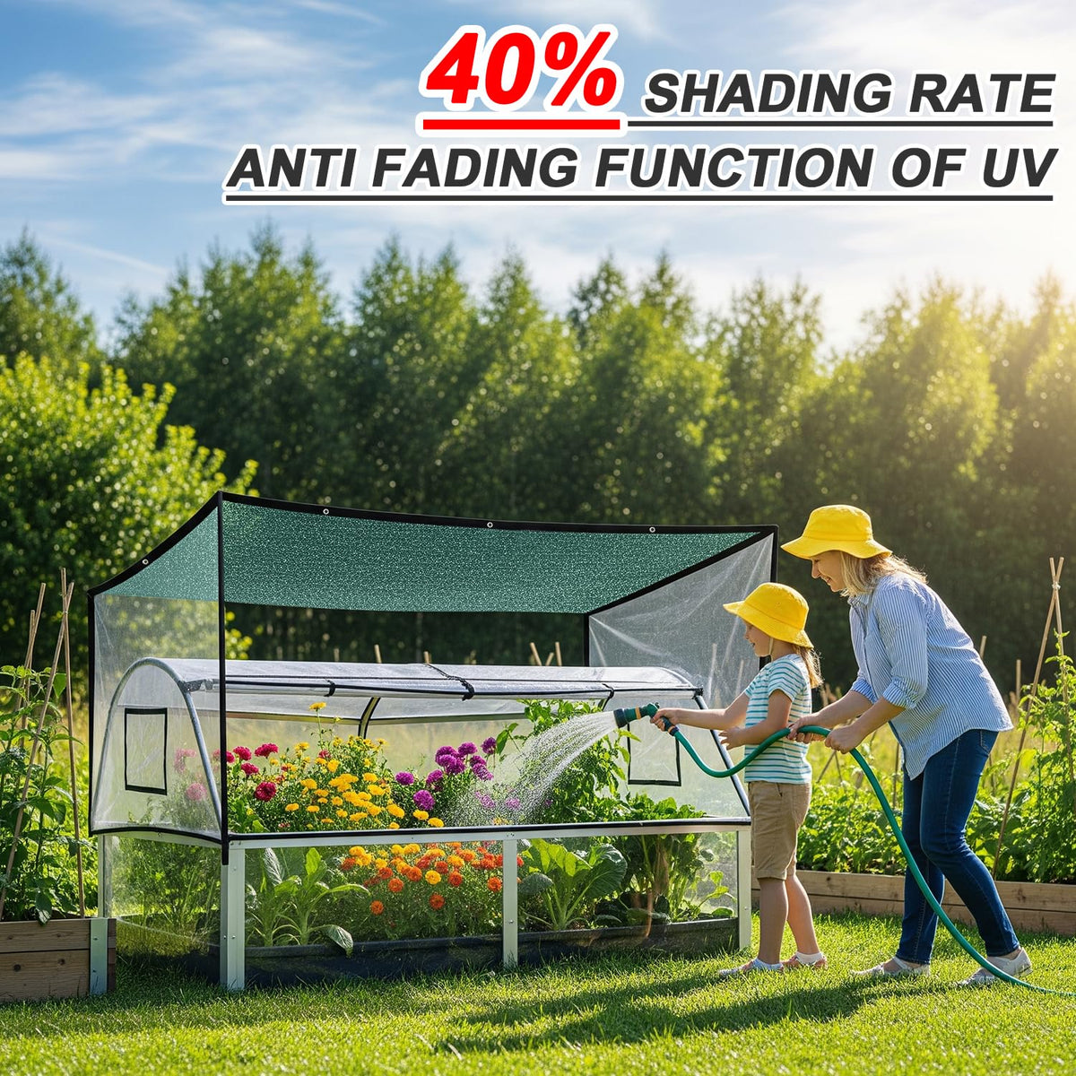 Sunny Guard reinforced edges with aluminum grommets for secure installation.