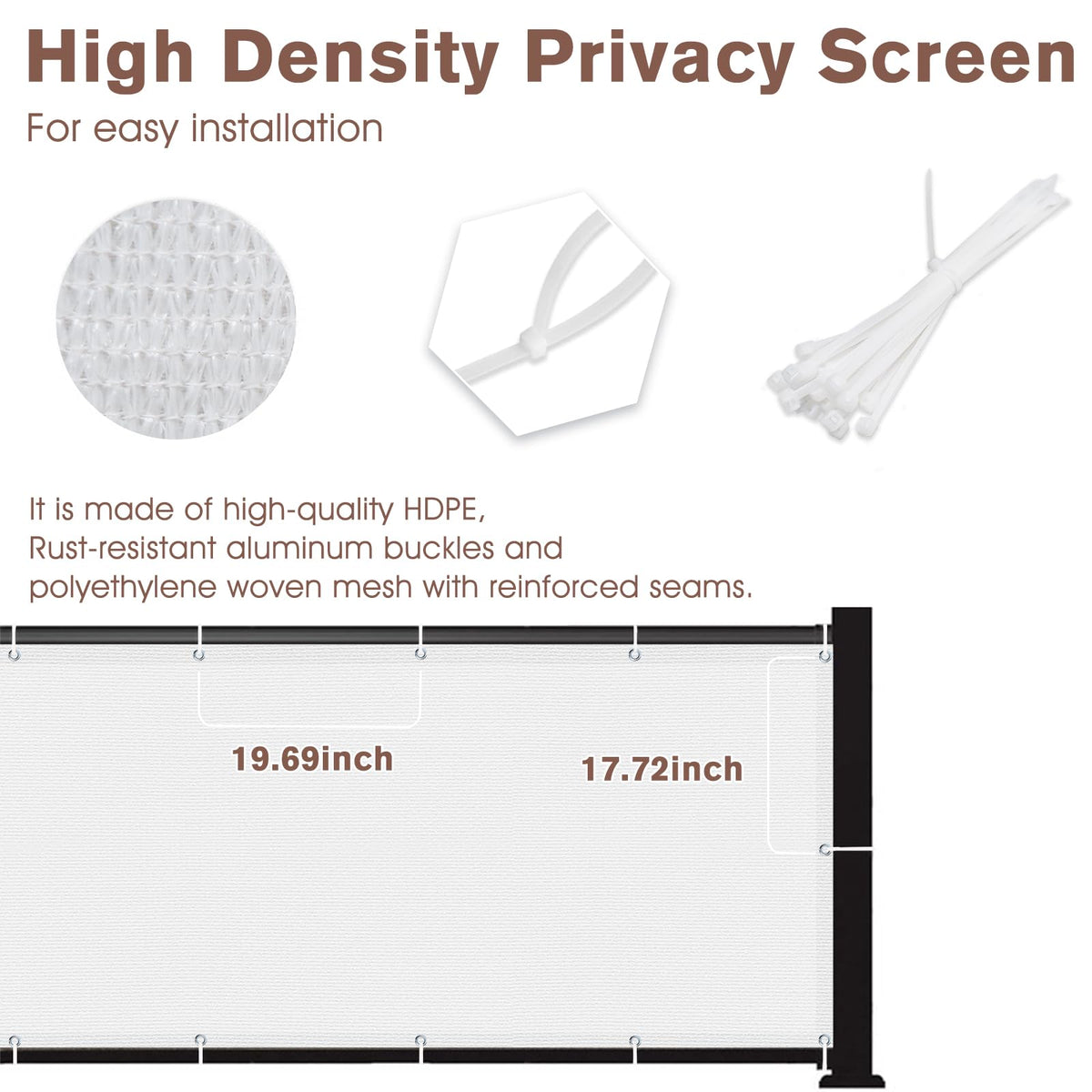 Sunny Guard reinforced edges with grommets maximize durability outdoors