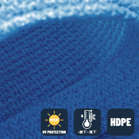 Close-up of Sunny Guard blue fabric highlighting breathability and UV blocking