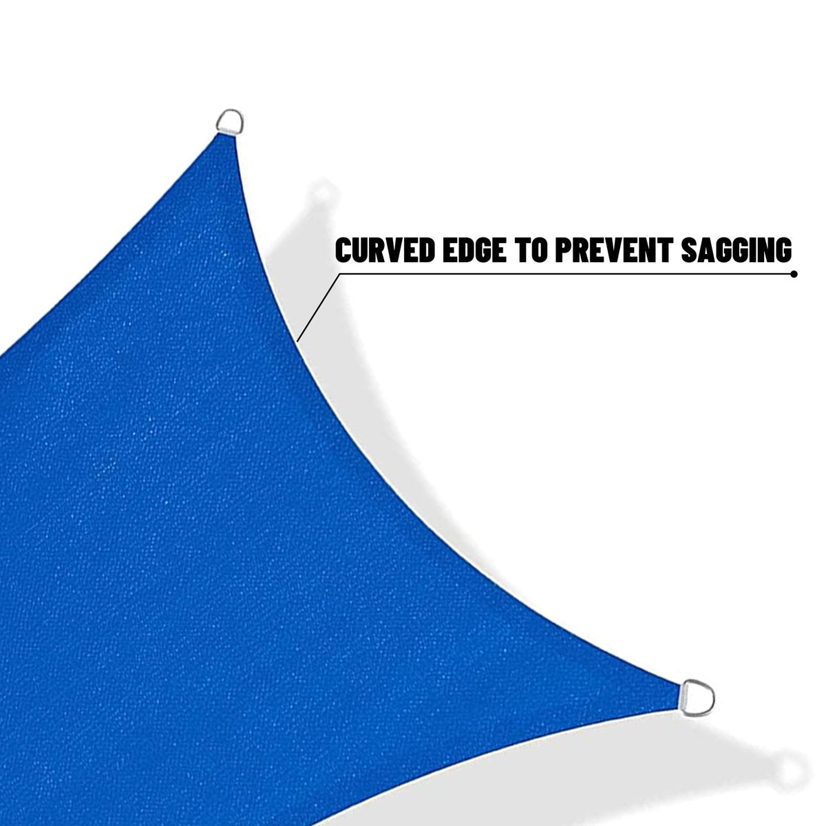 Stainless steel hardware recommended with Sunny Guard shade sail for long-lasting durability