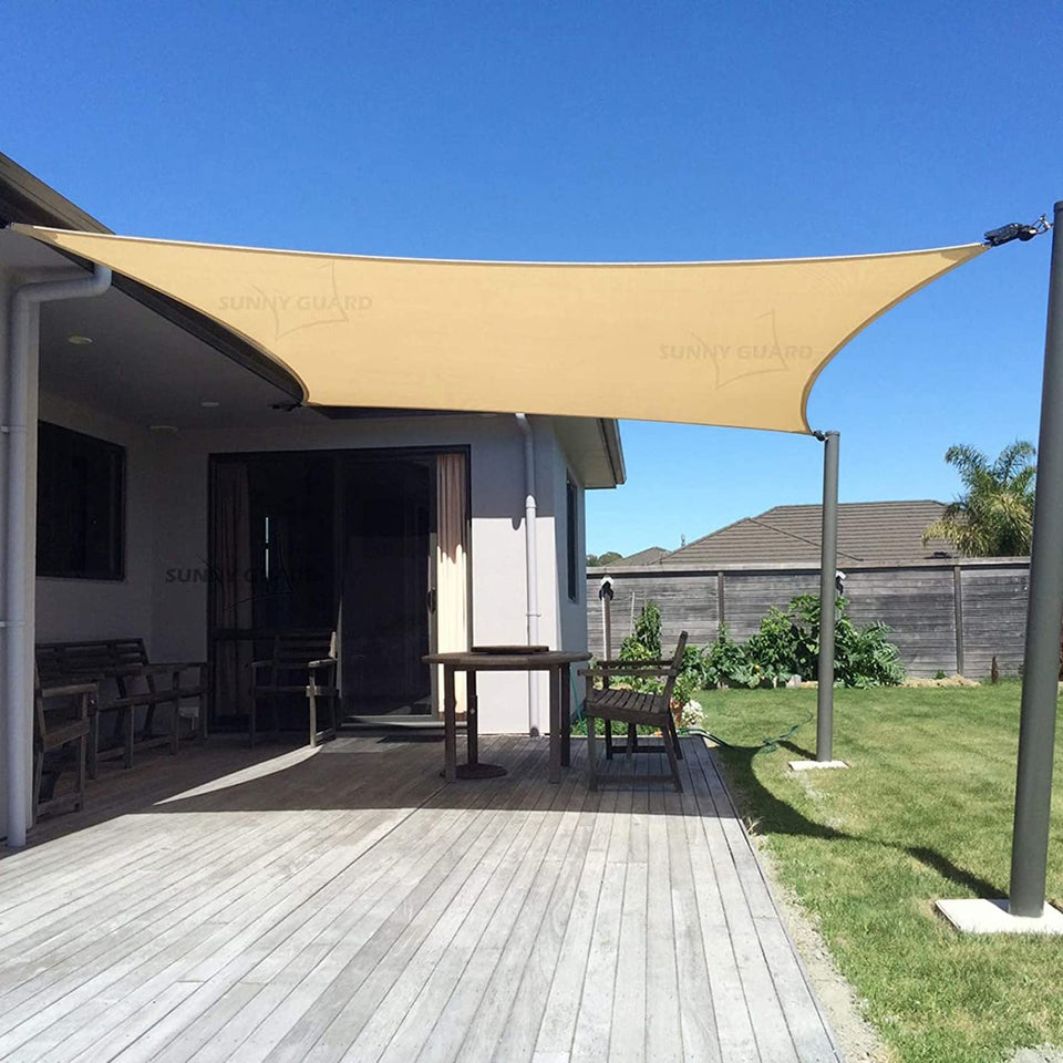 SUNNY GUARD sun shade sail 10x16 rectangle blocking UV for backyard comfort