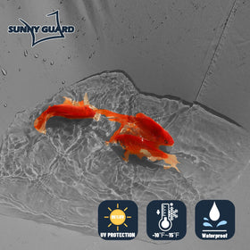 Sunny Guard UV-blocking shade sail for decks and patios maintains comfortable outdoor shade.