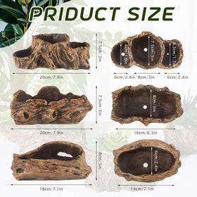 Sunnychicc concrete planter with driftwood design provides durable home for small plants.