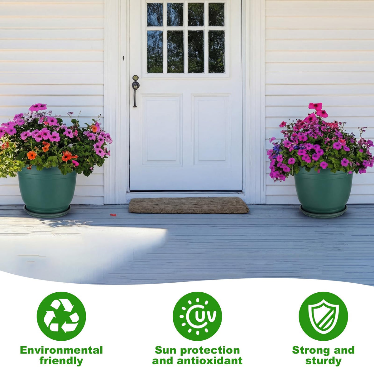 Durable plant pot designed for long-lasting garden use.