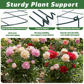 Sunnychicc iron-wire plant stake with green coating strengthens outdoor plant support