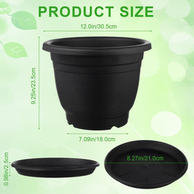 Sunnychicc plastic seedling pots with saucer, durable resin for outdoor balcony plants.