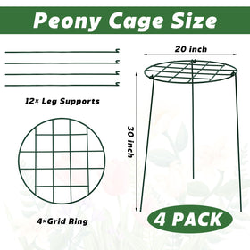 Sunnychicc round peony cage with three legs enables stable soil anchoring.