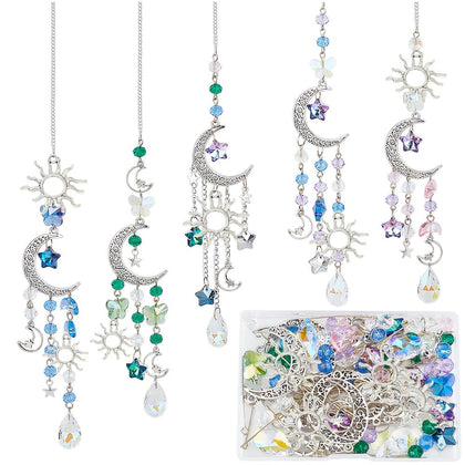 Sunnyclue sun catcher kit beads reflecting colorful light near a window