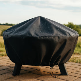 Sunnydaze 40-inch round fire pit protective cover for backyard use.