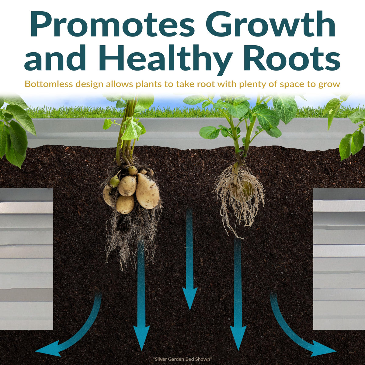 Sunnydaze bottomless drainage design promotes deeper root growth for vegetables