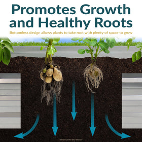 Sunnydaze bottomless drainage design promotes deeper root growth for vegetables