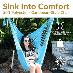 Sunnydaze hammock chair indoors creates a stylish reading nook.