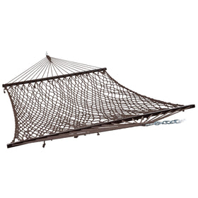 Sunnydaze Decor cotton rope hammock outdoor brown for two people.