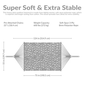 Sunnydaze Decor hammock can be tied between trees or paired with a 15-foot stand.