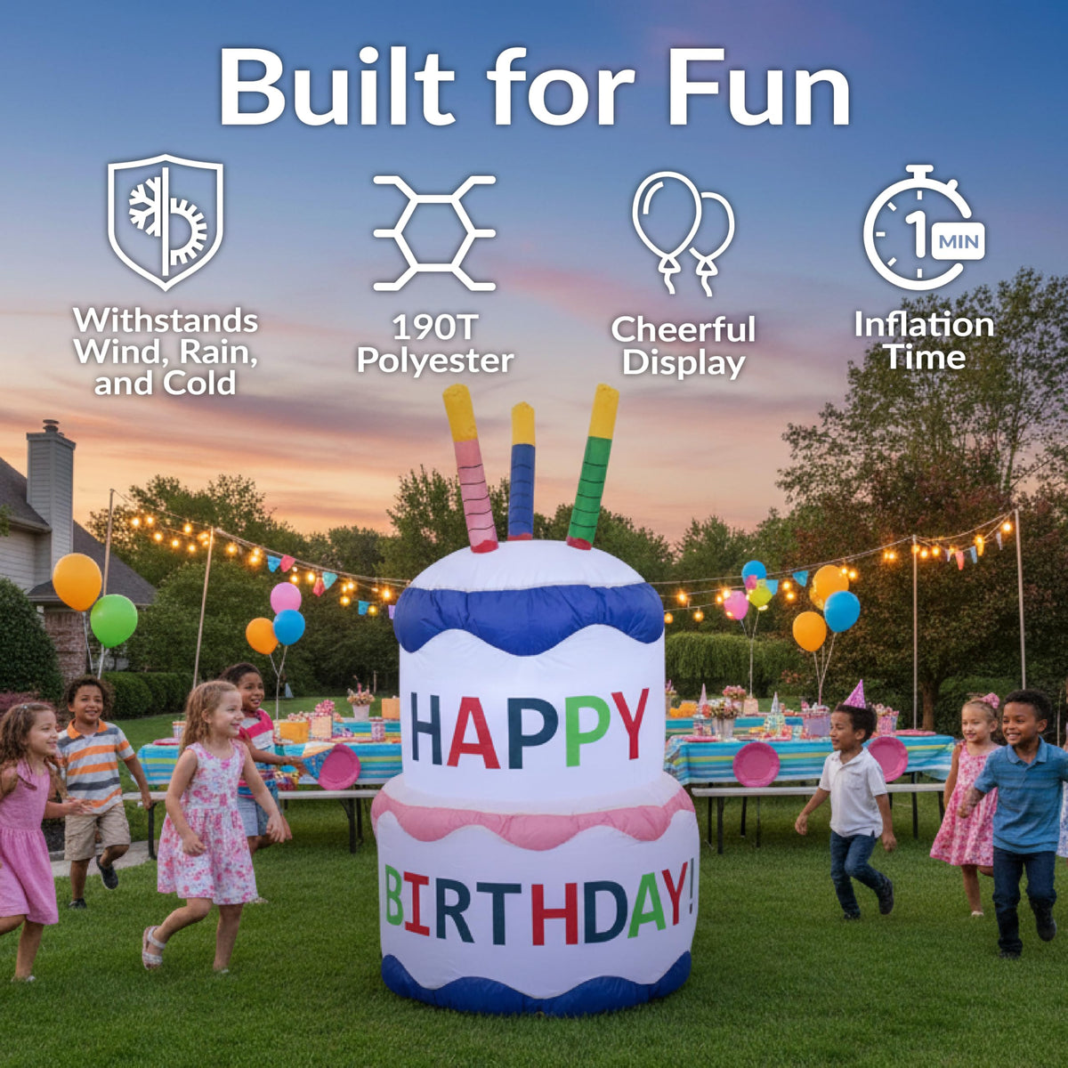 Sunnydaze Decor led cake illumination highlights nighttime celebrations with bright LEDs.
