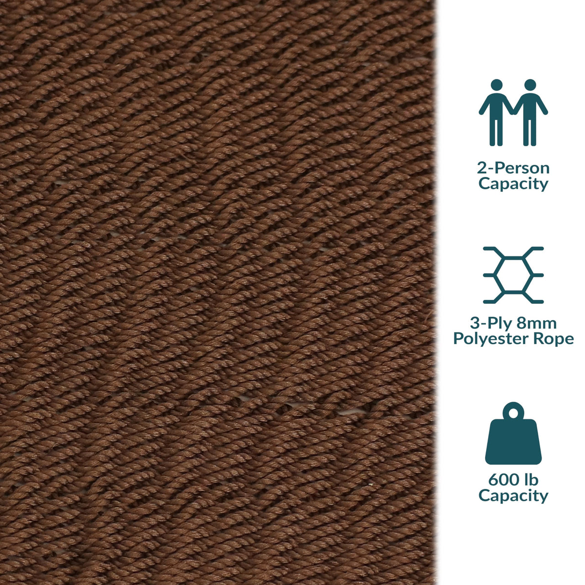 Sunnydaze Decor mocha hammock for two offers room to unwind together.