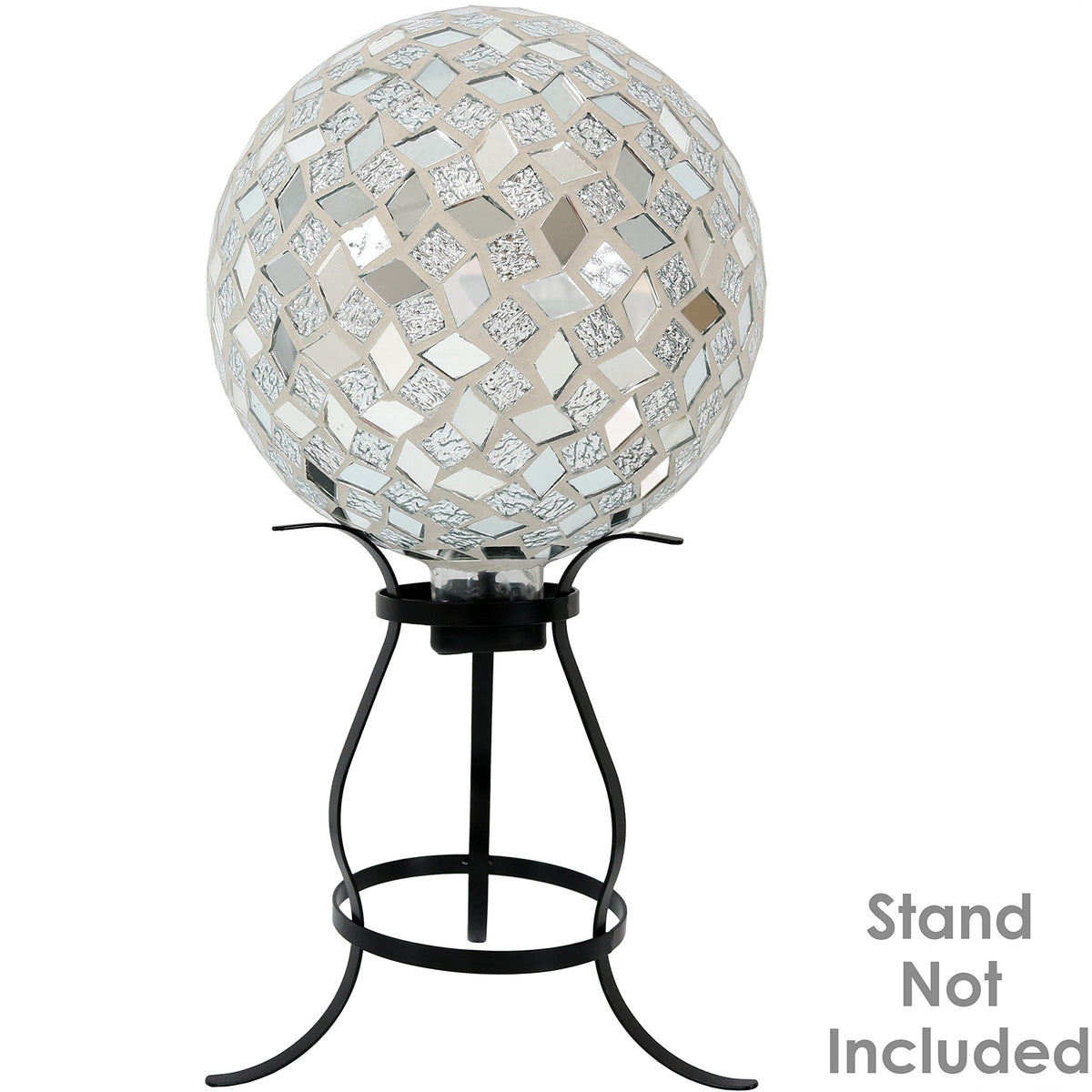 Sunnydaze diamond mosaic sphere offers versatile décor for lawns and beds