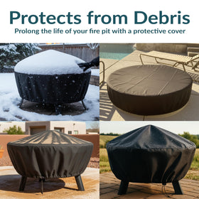 Sunnydaze durable PVC material highlighted on cover for long-lasting outdoor protection.