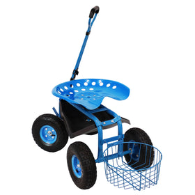 Sunnydaze garden cart durable-steel-construction supports long-term use.