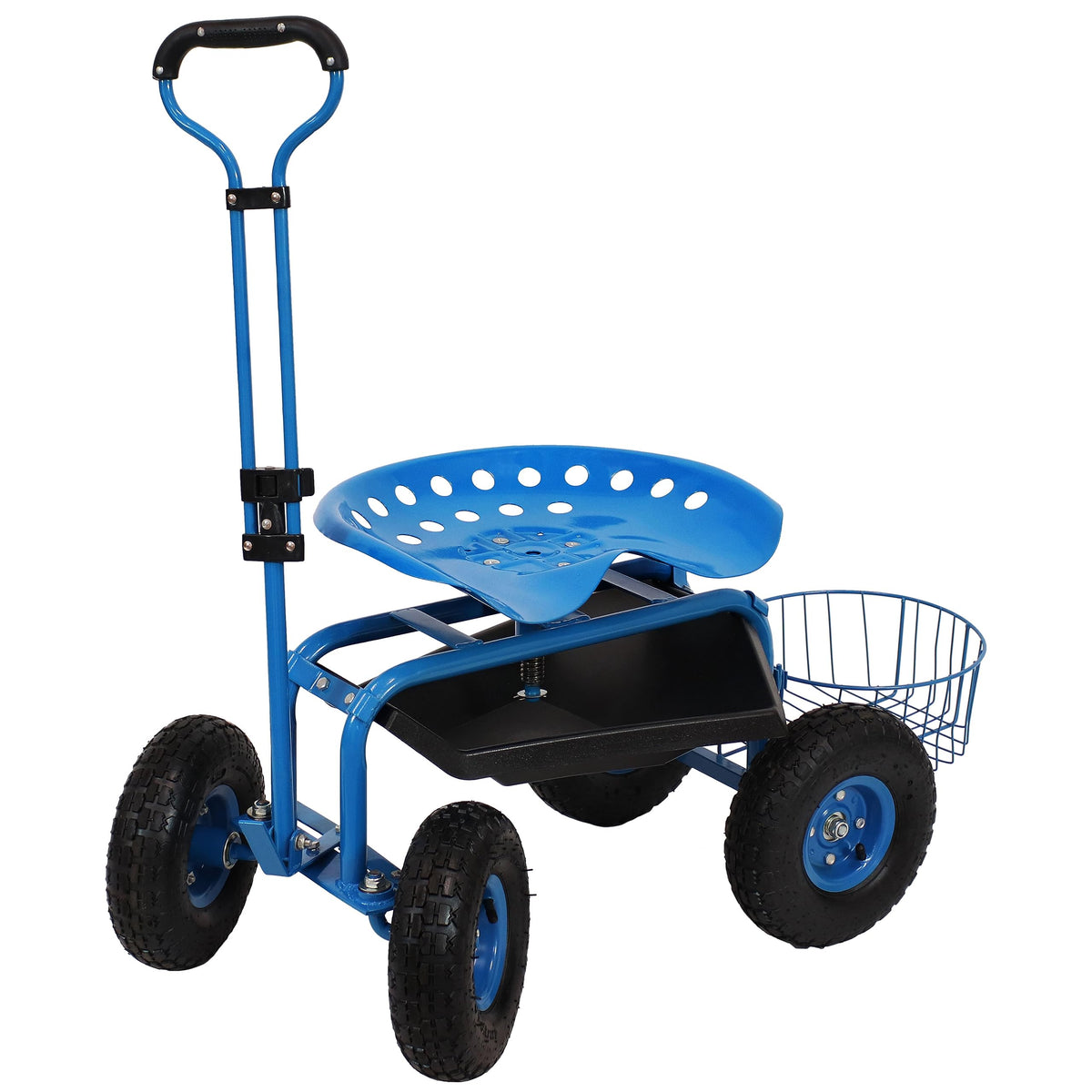 Sunnydaze garden cart extendable-handle for easier mobility.